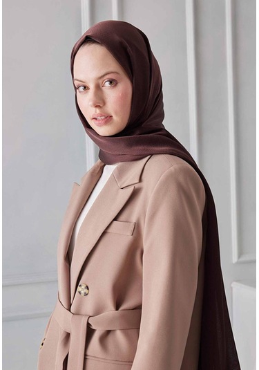 Gesshop Kadın Abiye Janjan Şal Kahverengi