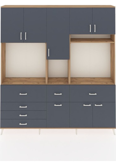 Arges Dolap 10 Raflı 6 Çekmeceli 8 Kapaklı 220x30x243 Çam-antrasit/antrasit Antrasıt/antrasıt Arges Dolap 10 Raflı 6 Çekmeceli 8 Kapaklı 220x30x243 Çam-antrasit/antrasit Antrasıt/antrasıt