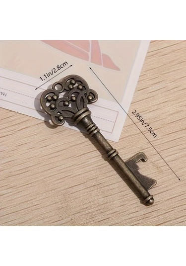 Primepickings 1 Adet Vintage Taç Desenli Anahtarlık Pencere Açacağı Bakır Ev Barı Aksesuarı Bakır