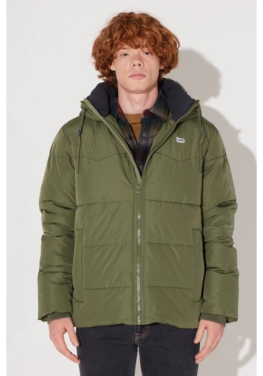Lee Kapüşonlu Regular Fit Zeytin Erkek Mont L88Bnya61 Yeşil