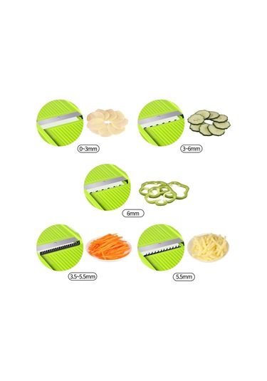 Sebze Kesici Mandolin Patates Kesici, Patates Kızartması Kesici, Yeşil Diğer