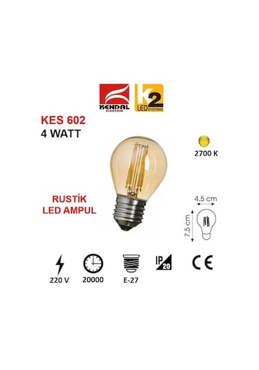 Kendal Kes 602 4 Watt Led Rustik 2700k Günışığı