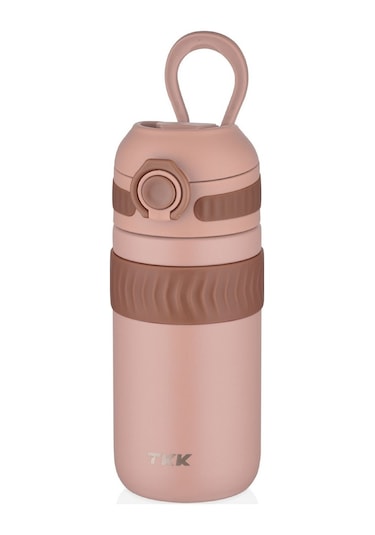 Tkk 450 Ml Pembe Çocuk Ve Yetişkin Paslanmaz Çelik Termos Matara - Kahve Termosu