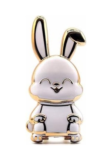 Elektroliz Telefon Montajı Pratik Düz Renk Aşınmaya Dayanıklı Sevimli Tavşan Mobil Stand Ev Tedarik Eller Serbest White