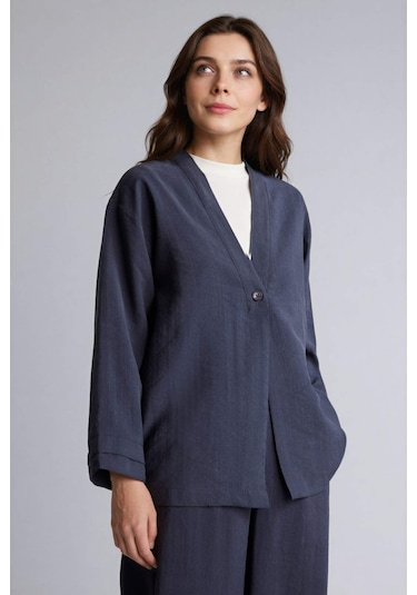 Defacto Regular Fıt V Yaka Modal Kimono H0673ax26spnv42 Lacivert-nv42 Defacto Regular Fıt V Yaka Modal Kimono H0673ax26spnv42 Lacivert-nv42
