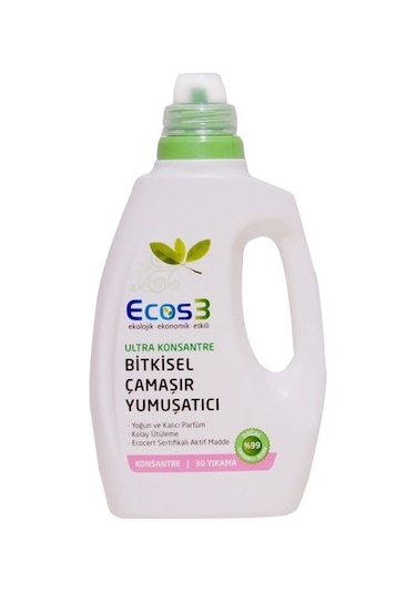 Ecos3 Organik Sıvı Çamaşır Deterjanı 750 ML + Ecos3 Bitkisel Çamaşır Yumuşatıcısı 750 ML