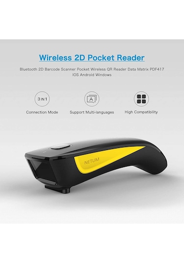 Netum Qr Kablosuz Usb 1D 2D Barkod Tarayıcı