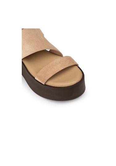 Deery Kadın Hakiki Süet Vizon Renkli Sandalet - 24307zvznc01