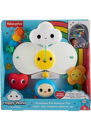 Fisher Price Mutlu Dünya Eğlenceli Bebek Arabası Oyuncağı Dönence