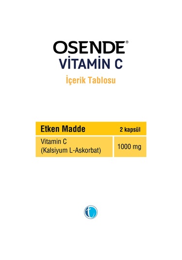 Osende Vitamin C 60 Kapsül