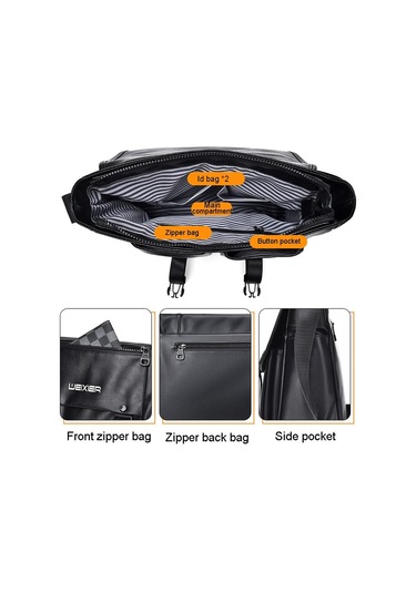 Sones Weıxıer D269 İş Gündelik Erkek Haberci Çantası Büyük Kapasiteli İş Giyim Fonksiyonel Çapraz Çantalar Siyah