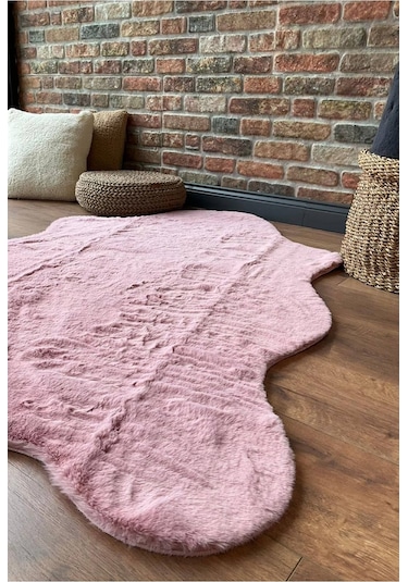 Tavşan Tüyü Post Peluş Ultra Yumuşak Post Puffy Cappuccino Pembe