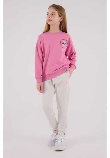U.S. Polo Assn. Kız Çocuk Pembe Eşofman Takımı 5274-48845 Pembe