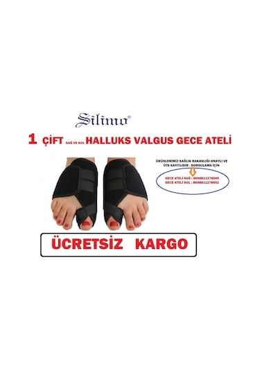 Gece Ateli Halluks Valgus Ayak Baş Parmak Yönelme Silikon Bunyon