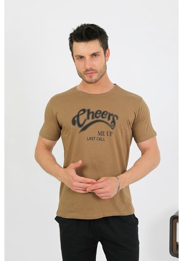 Akbeniz Erkek Pamuk Kısa Kol Pijama Takım Vizon 6875 Vizon