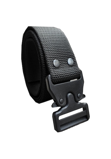 Palaska Taktikal Tarz Plastik Tokalı Bez Kemer Siyah