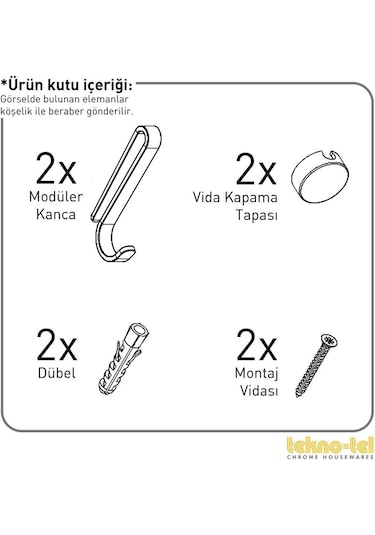 Teknotel Üç Katlı Kancalı Banyo Rafı Beyaz Lm009H Çok Renkli