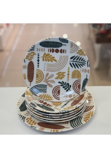 Tulu Porselen Kar Db2960 7 Parça Pasta Seti Çok Renkli