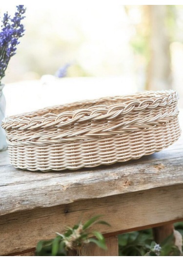 Bambu Rattan Çok Amaçlı Sepet 30cm Bej