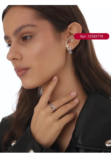 Serebranyj Dom Taşlı Gümüş Yüzük 12392773 Gri