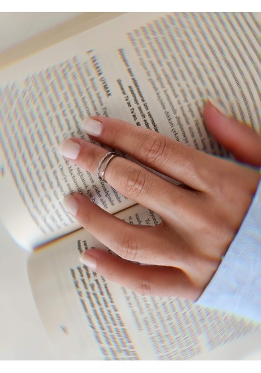 İki Sıralı Zirkon Taşlı Eklem Kıkırdak Kemik Ayarlanabilir Silver Gümüş Renkli Yüzük Silver