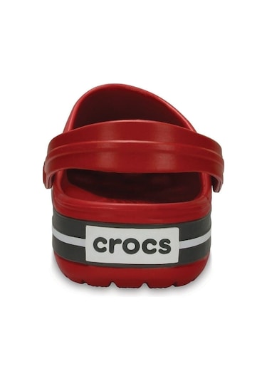 Crocs Kırmızı Unisex Crocband Kenarı Siyah Çizgili Terlik Kırmızı
