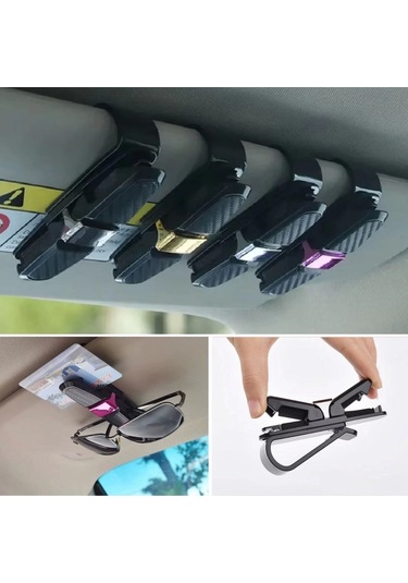 Ceylan Adam Araç İçi Güneşliğe Takılan 2'li Gözlük,kart,para Takmalık Aparat