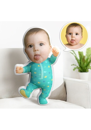 Tatlı Bebek Tasarımlı Şekilli Yastık Çok Renkli