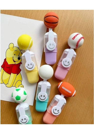 Top Figürlü 6 Lı Fosforlu Kalem Sarı