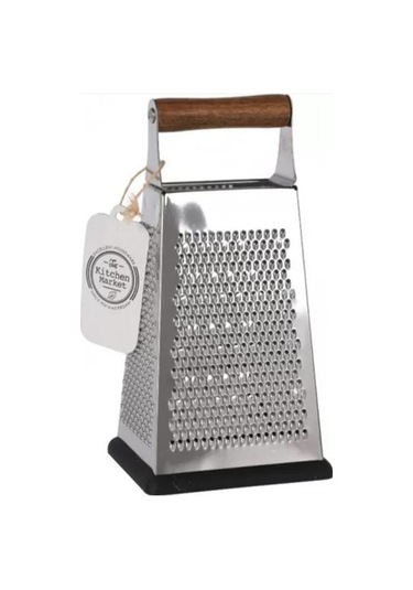 Excellent Houseware Ahşap Saplı Rende - 24x10 Cm Gri