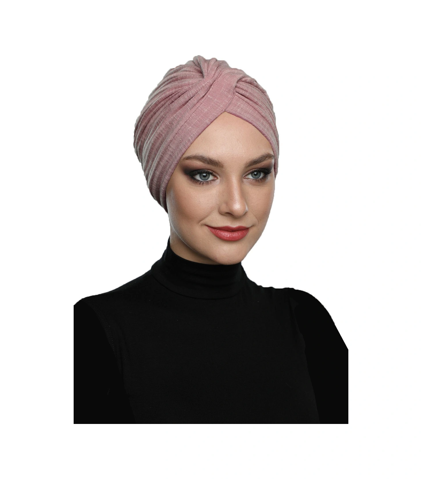 Çapraz Penye Astarlı Şeker Pembesi Hazır Türban Tesettür Havuz Bonesi Şeker Pembesi