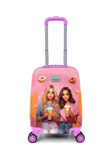 Coral High İki Kız Baskılı Kız Çocuk Pembe Çocuk Valizi - 16790 Çok Renkli