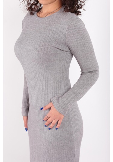 Busem W0011297 Kadın Elbise Gri Melanj