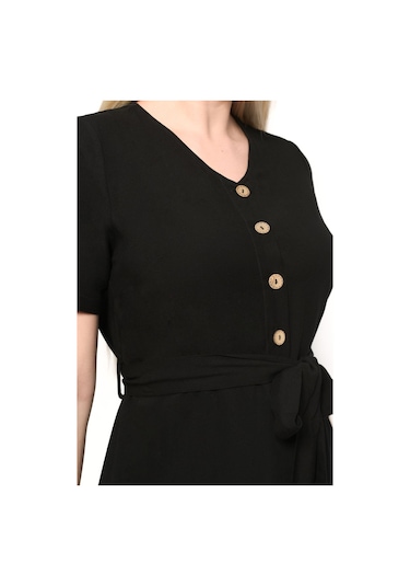 Kadın Önden Düğme Detaylı Yazlık Midi Elbise 4437/105 001