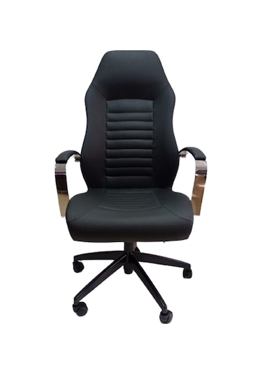 Çalışma Koltuğu Makam Sandalyesi Döküm Süngerli Siyah Metal Ayakl