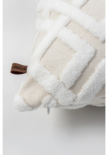 Hamur Jakarlı Kırlent 43 x 43 CM Mila Ekru