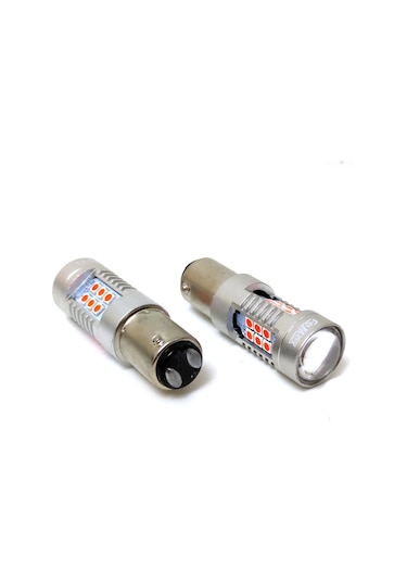 Femex Platinum P21W 1157 Çift Duy Led Ampul Kırmızı Mercekli