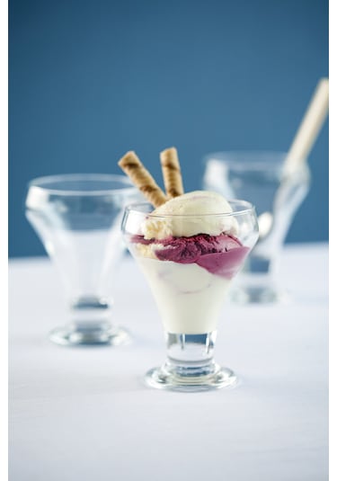 Lav Frosty Ayaklı Cam Dondurmalık - Puding Kasesi 2 Li