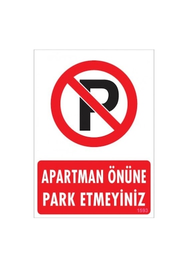 Pvc Levha Quot;Apartman Önüne Park Etmeyinizquot; 25x35 Cm