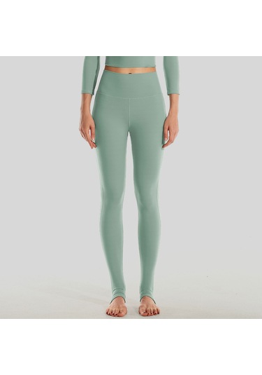 Skycity Kadınlar İçin Yüksek Bel Nylon-spandeks Karışımı Uzun Aktivite Taytı Açık Yeşil