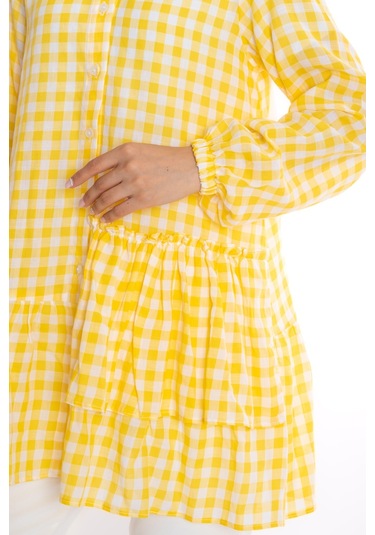 Ekose Sarı Tunik Çok Renkli