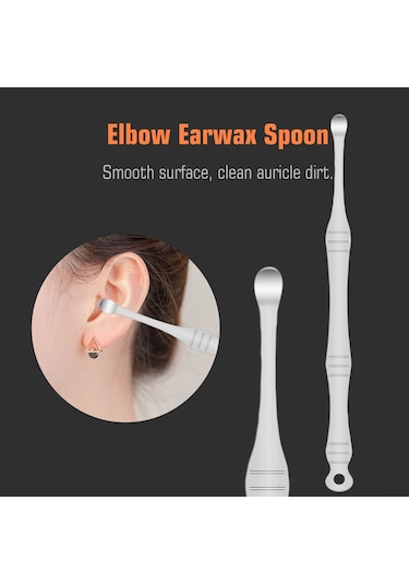 Gajeena Paslanmaz Çelik Kulak Temizleme Seti - 10 Parça Çift Uçlu Kulak Kaşığı Ve Masaj Aparatı, Gül Altını Renk Seçeneği