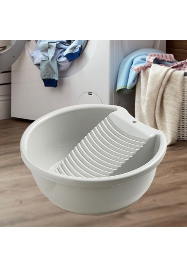 Mufunye Taşınabilir Çamaşır Yıkama Kabı, Kumaş搓衣板 İle 2'li Fonksiyonlu, Ev/outdoor Kullanıma Uygun, Gri Gri