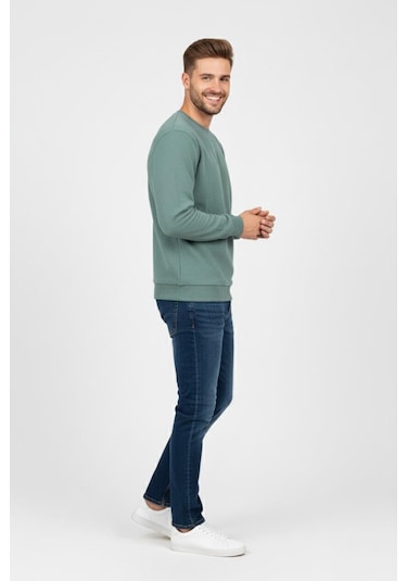 Baglan Erkek Sıfır Yaka Selanik Sweatshirt Regular Kalıp Bgl-st04870 Elma