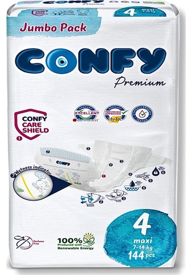 Premium 4 Numara Bebek Bezi Maxi 7 - 14 Kg 144 Adet