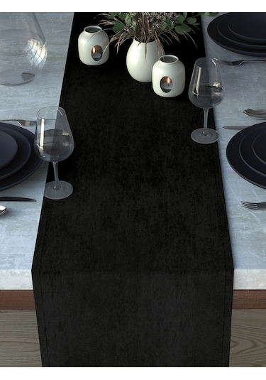 Kadife Dokulu Panter Siyahı Runner Panter Siyahı