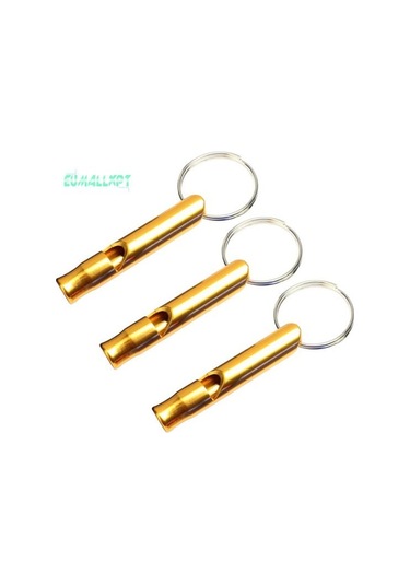 Altın 3 Adet Acil Durum Düdüğü Süper Yüksek Sesle Tiz Ses Anahtarlık Sinyalizasyon Taşınabilir Açık Güvenlik Malzemeleri 56930842 Altın