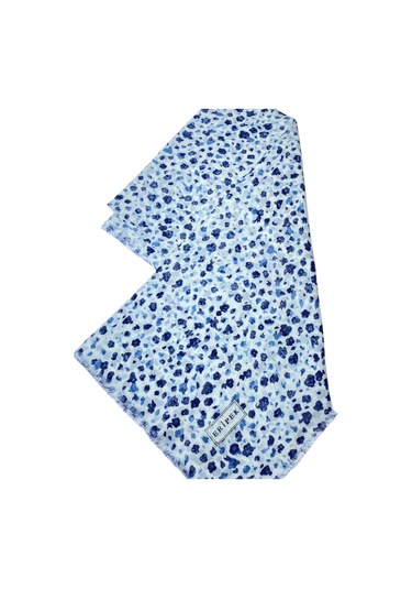 Saçaklı Pamuk Tülbent - 05505 - 95 X 95 / Beyaz,lacivert - 16 Beyaz,lacivert - 16