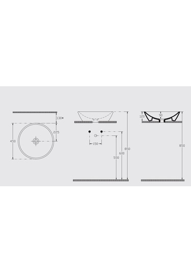 İsvea Sistemay Soft Tezgahüstü Lavabo Çap 45 CM 10Sy66045Sv