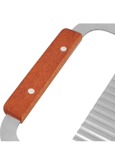 Yaleker Ahşap Saplı Paslanmaz Çelik Dalga Kenar Sabun, Sebze, Mum Kesici - Dayanıklı Ve Kolay Kullanım Diğer